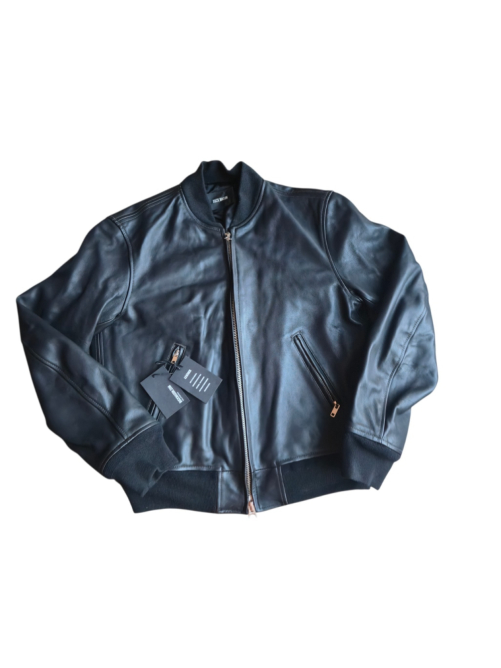 Buck Mason Men's Bruiser Leather Bomber Jacket - Black - Size S - NWT